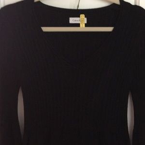 Calvin Klein sweater dress black with belt sleeve